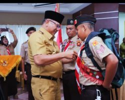 Sekda Muba Lepas Kontingen Lomba Tingkat Regu Pramuka Penggalang Empat (LT-IV)