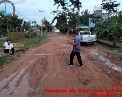 PU PR Lakukan Peningkatan Jalan di Dusun II Desa Bukit Indah Kecamatan Plakat Tinggi