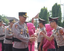 Sejumlah 73 Personil Polres Muba Terima Kenaikan Pangkat,Ini Pesan Kapolres Muba