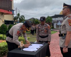 Polres Muba Gelar Upacara Serah Terima Jabatan Untuk Kapolsek Lais Dan Kapolsek Keluang