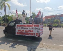 Aksi Damai Gerakan Masyarakat Muba Peduli Demokrasi : Kami Menolak Napi Korupsi Sebagai Calon Pemimpin Muba