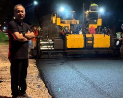 Apriyadi Sidak Malam Hari, Awasi Perbaikan Jalan di Sekayu
