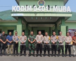 Jalin Sinergitas TNI – Polri, Kapolres Muba Bersama PJU Polres Muba Sambangi Makodim 0401/Muba