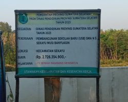 Terkesan Terbengkalai,Bangunan Sekolah Baru SMA Negeri 5 Sekayu Kabupaten Muba Dipenuhi Rumput