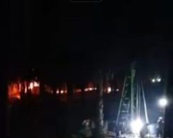 Bak Penampungan Minyak Ilegal di Kecamatan Keluang Hangus Terbakar