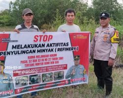 Tindaklanjuti Kebijakan Zero Tolerance Polda Sumsel, Polsek Batanghari Leko Beri Himbauan kepada Pelaku Illegal Refinery