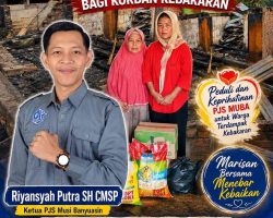 PJS Muba Salurkan Paket Sembako Kepada Korban Kebakaran di Desa Bumi Ayu