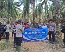 Polsek Keluang Terjun Langsung ke Lapangan, Himbau Pelaku Usaha Ilegal Stop Illegal Drilling dan Tinggalkan Lokasi HGU PTHindoli