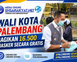 Wali Kota Palembang bagikan 16.500 masker secara gratis
