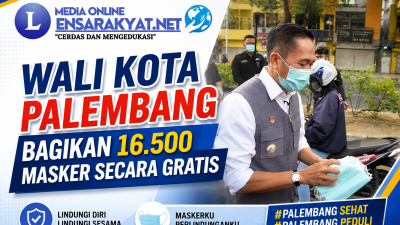 Wali Kota Palembang bagikan 16.500 masker secara gratis
