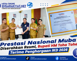 Prestasi Nasional Muba Diserahkan Resmi, Bupati HM Toha Tohet Terima Penghargaan IKD 2026