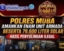 Polres Muba Amankan Enam Unit Armada Beserta 79.600 Liter Solar Hasil Penyulingan Ilegal