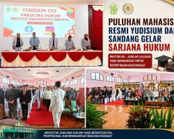 Puluhan Mahasiswa Resmi Yudisium dan Sandang Gelar Sarjana Hukum, Rektor IRS: Jadilah Lulusan yang Bermanfaat untuk Kepentingan Masyarakat