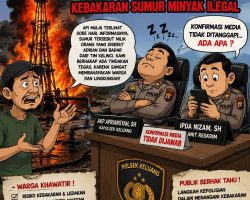 Kurang Responsif, Dua Petinggi Polsek Keluang Tak Berkomentar Terkait Kebakaran Sumur Minyak Ilegal