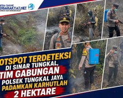 Hotspot Terdeteksi di Sinar Tungkal, Tim Gabungan Polsek Tungkal Jaya Padamkan Karhutlah 2 Hektare