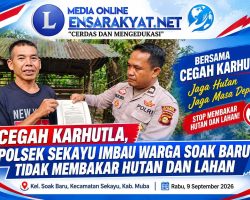 Polsek Sekayu Bagikan Maklumat Kapolda Sumsel, Warga Diingatkan Bahaya Membakar Hutan dan Lahan