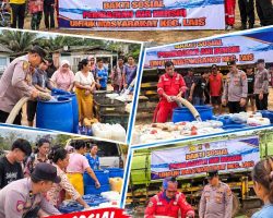 Polsek Lais Bersama PT Medco Salurkan 12 Ribu Liter Air Bersih untuk Warga Tanjung Agung Selatan