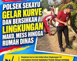 Polsek Sekayu Gelar Kurve dan Bersihkan Lingkungan Mako, Mess hingga Rumah Dinas