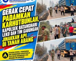 Gerak Cepat Padamkan Karhutbunlah, Kapolsek Batanghari Leko dan Tim Gabungan Jinakkan Api di Tanah Abang
