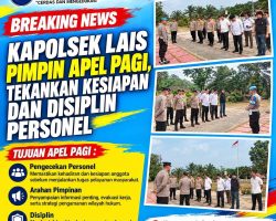 Kapolsek Lais Pimpin Apel Pagi, Tekankan Kesiapan dan Disiplin Personel