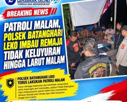 Patroli Malam, Polsek Batanghari Leko Imbau Remaja Tidak Keluyuran hingga Larut Malam