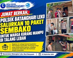 Jumat Berkah, Polsek Batanghari Leko Salurkan 10 Paket Sembako untuk Warga Kurang Mampu di Talang Leban