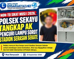Non-TO Sikat Musi I 2026, Polsek Sekayu Tangkap AK Pencuri Lampu Sorot Stadion Serasan Sekate