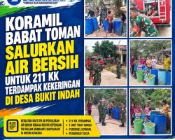 Koramil Babat Toman Salurkan Air Bersih untuk 211 KK Terdampak Kekeringan di Desa Bukit Indah
