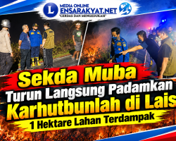 Sekda Muba Turun Langsung Padamkan Karhutbunlah di Lais, 1 Hektare Lahan Terdampak