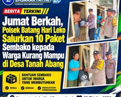 Jumat Berkah, Polsek Batang Hari Leko Salurkan 10 Paket Sembako kepada Warga Kurang Mampu di Desa Tanah Abang