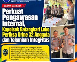 Perkuat Pengawasan Internal, Kapolsek Batanghari Leko Periksa Urine 32 Anggota dan Tekankan Integritas