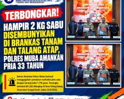 Terbongkar! Hampir 2 Kg Sabu Disembunyikan di Brankas Tanam dan Talang Atap, Polres Muba Amankan Pria 33 Tahun