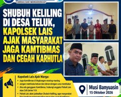 Shubuh Keliling di Desa Teluk, Kapolsek Lais Ajak Masyarakat Jaga Kamtibmas dan Cegah Karhutla