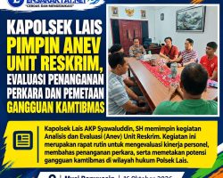 Kapolsek Lais Pimpin Anev Unit Reskrim, Evaluasi Penanganan Perkara dan Pemetaan Gangguan Kamtibmas