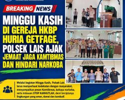 Minggu Kasih di Gereja HKBP Huria Getfage, Polsek Lais Ajak Jemaat Jaga Kamtibmas dan Hindari Narkoba