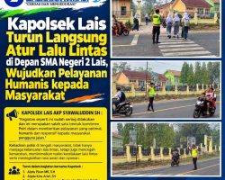 Kapolsek Lais Turun Langsung Atur Lalu Lintas di Depan SMA Negeri 2 Lais, Wujudkan Pelayanan Humanis kepada Masyarakat