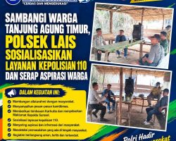 Sambangi Warga Tanjung Agung Timur, Polsek Lais Sosialisasikan Layanan Kepolisian 110 dan Serap Aspirasi Warga
