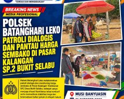 Polsek Batanghari Leko Patroli Dialogis dan Pantau Harga Sembako di Pasar Kalangan SP.2 Bukit Selabu