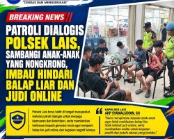 Patroli Dialogis Polsek Lais, Sambangi Anak-anak yang Nongkrong, Imbau Hindari Balap Liar dan Judi Online
