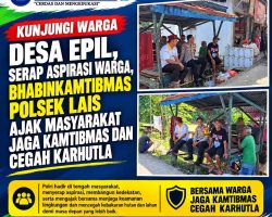 Kunjungi Warga Desa Epil, Serap Aspirasi Warga, Bhabinkamtibmas Polsek Lais Ajak Masyarakat Jaga Kamtibmas dan Cegah Karhutla