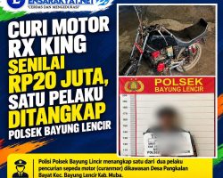 Curi Motor RX King Senilai Rp20 Juta, Satu Pelaku Ditangkap Polsek Bayung Lencir