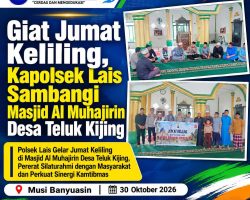 Polisi Bersama Masyarakat, Giat Jumat Keliling, Kehadiran Kapolsek Lais di Masjid Al Muhajirin Desa Teluk Kijing Disambut Baik Warga