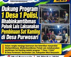 Dukung Program 1 Desa 1 Polisi, Bhabinkamtibmas Polsek Lais Laksanakan Pembinaan Sat Kamling di Desa Purwosari