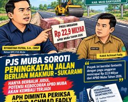 PJS Muba Soroti Peningkatan Jalan Berlian Makmur–Sukarami, Hanya Berbalik Judul, Soroti Potensi Kebocoran APBD, APH Diminta Periksa Kabid Ahmad Fadly